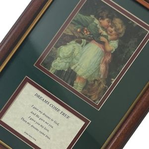 Vintage Dreams Come True Picture Frame Art Decor Victorian Art Framed Picture